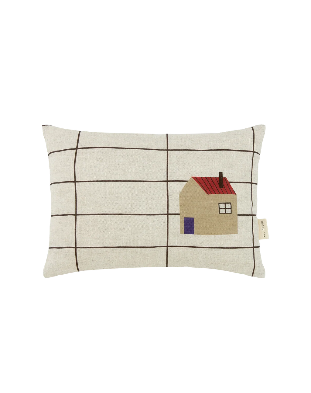 Nobodinoz 法國亞麻抱枕 小屋圖案