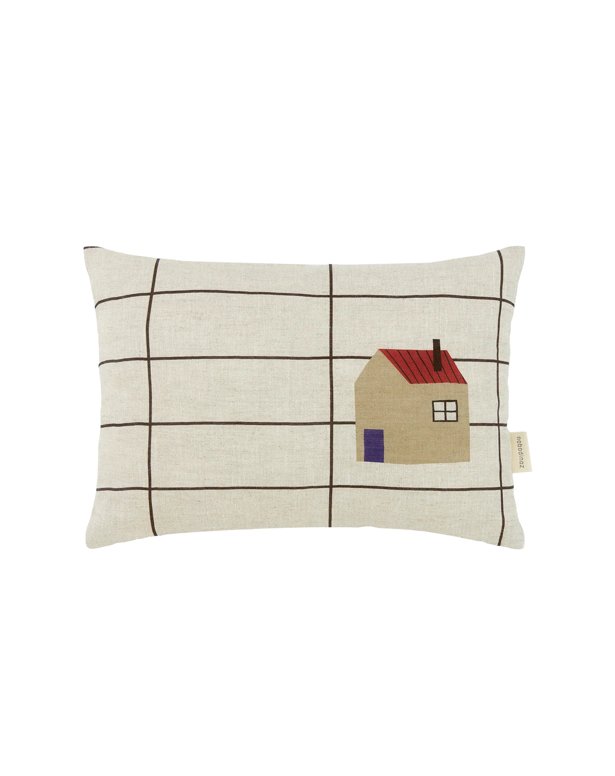 Nobodinoz 法國亞麻抱枕 小屋圖案