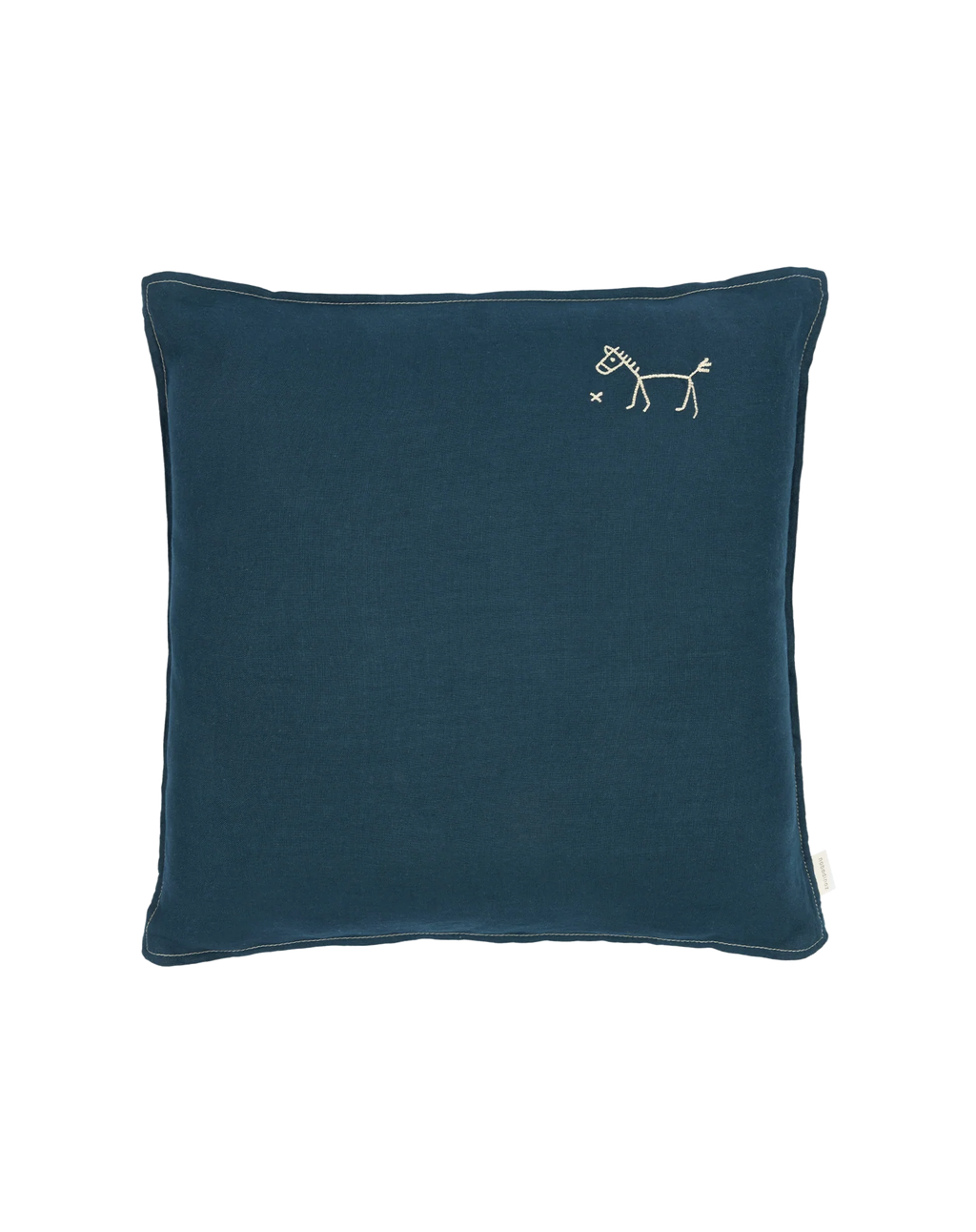 Nobodinoz 法國亞麻刺繡抱枕 深藍