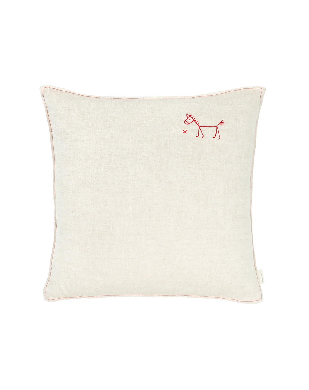 Nobodinoz 法國亞麻刺繡抱枕 米灰