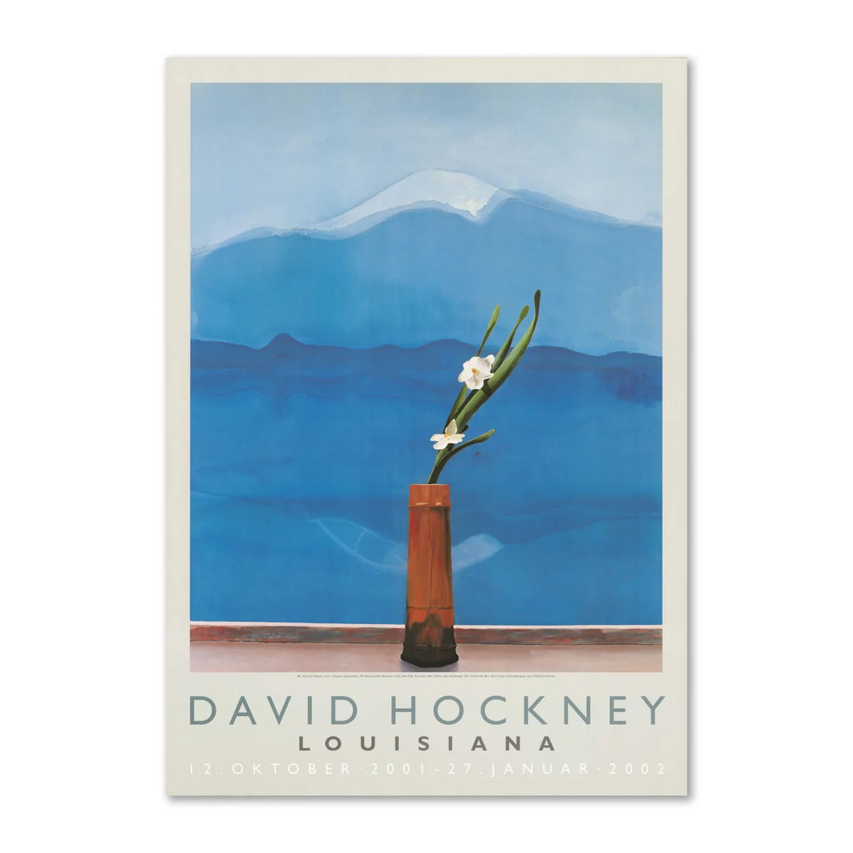 David Hockney《Mt. Fuji and Flowers》Louisiana 原裝海報 A1